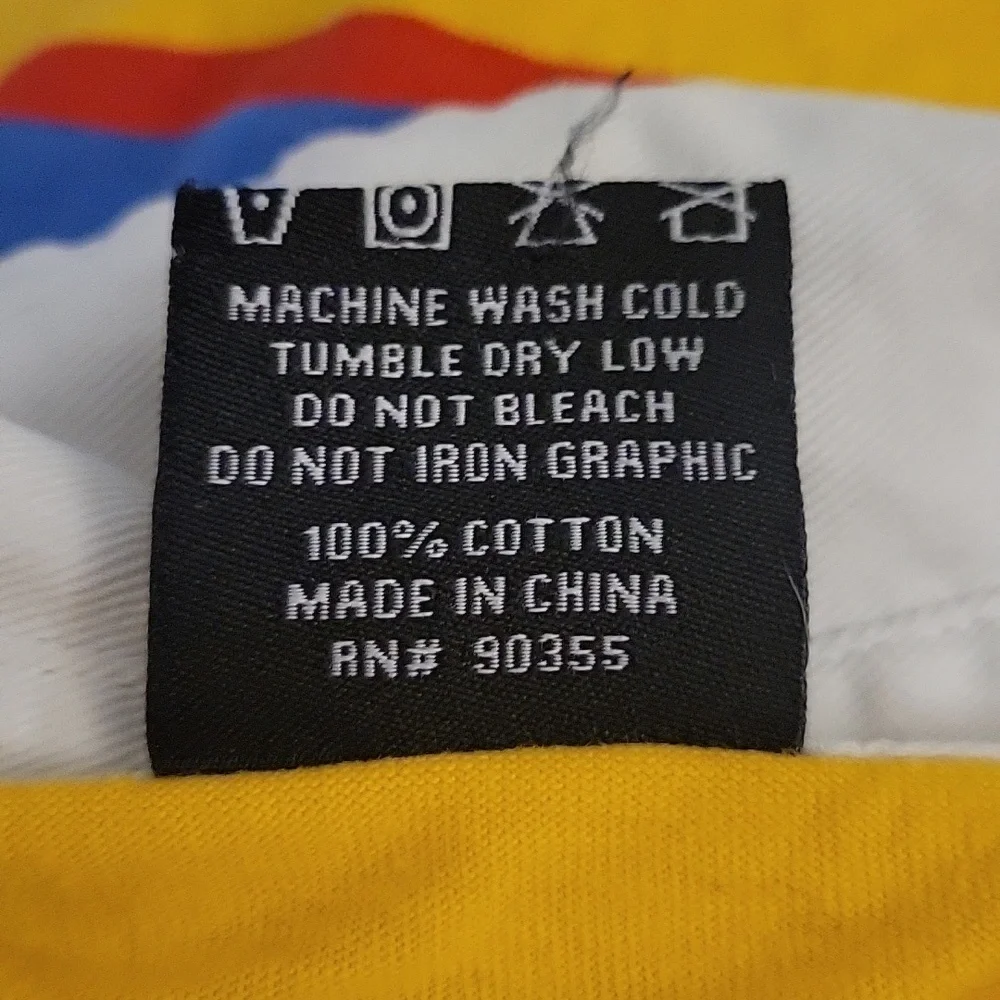 VTG ODD FUTURE Canary Yellow Striped Cropped Long Sleeve Baddie Rugby Shirt - Picture 7 of 7